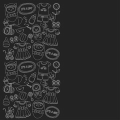 Baby icons Hand drawn doodle vector set