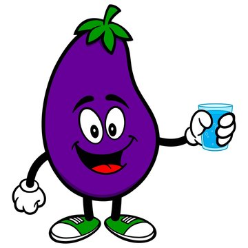 Eggplant with a Cup of Water