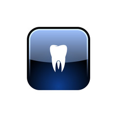 Flat paper cut style icon of tooth. Dentistry symbol