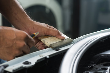 Paint protection film series : Installing paint protection film on white car