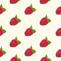 Seamless pattern raspberry white, vector