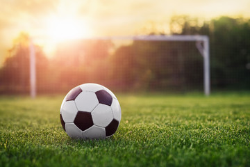 Soccer sunset / Football in the sunset
 - obrazy, fototapety, plakaty