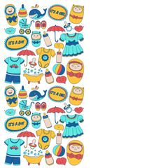 Baby icons Hand drawn doodle vector set