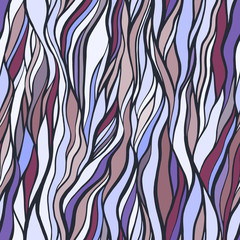 Seamless pattern with doodle waves ornament