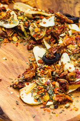 Closeup colored spices for pasta mix