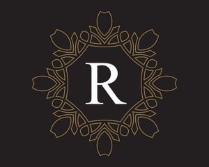 R Monogram Vintage Classic Letter Logo for Luxury  Business