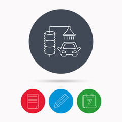 Automatic carwash icon. Cleaning station sign.