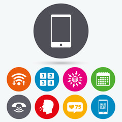 Phone icons. Call center support symbol.