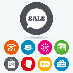 Sale speech bubble icon. Black friday symbol