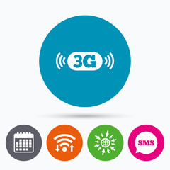 3G sign. Mobile telecommunications technology.