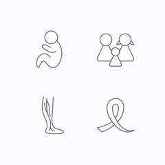 Family, pediatrics and phlebology icons.