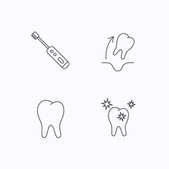 Tooth extraction, electric toothbrush icons.