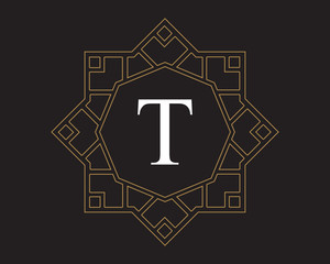 T Monogram Vintage Classic Letter Logo for Luxury  Business