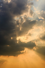 Sunlight with cloud on blue sky