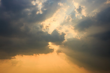 Sunlight with cloud on blue sky