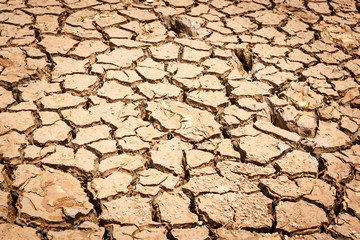 Cracked dry land without water