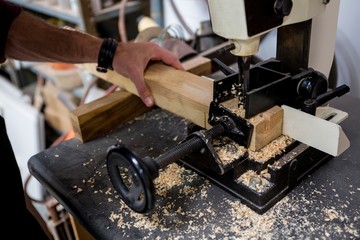 Carpenter working on his craft