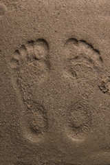 footprints on sand