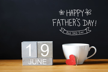 Fathers Day message with coffee cup