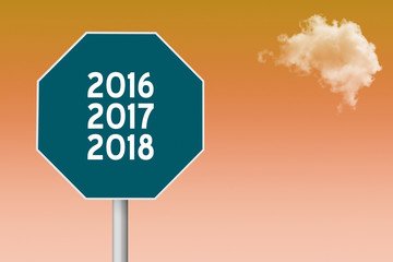 2016, 2017, 2018, future sign