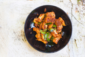 Pork fried with chilies / Food of Thailand