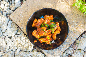 Pork fried with chilies / Food of Thailand