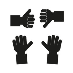 Hands Set in black color over white  backdrop