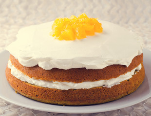 Pumpkin cake with jam, Christmas decoration