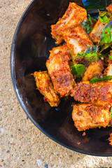 Pork fried with chilies / Food of Thailand