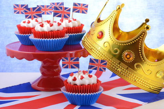 Party cupcakes with UK flags