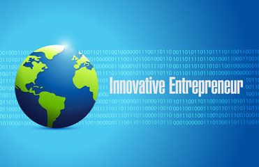 innovative entrepreneur binary globe sign