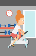 Woman doing cycling exercise.