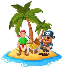 Obraz na płótnie Canvas Pirate in the treasure island