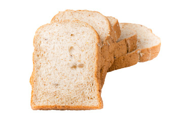 Slice bread grains isolated