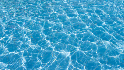 Fototapeta na wymiar Background of rippled pattern of clean water in a blue swimming