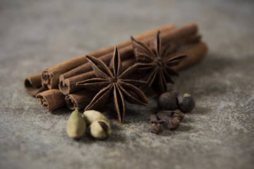 Spices on an old iron plate11