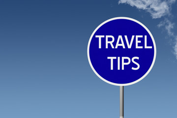 sign with text travel tips