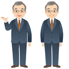 中年男性　ビジネス　表情ポーズ