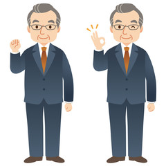 中年男性　ビジネス　表情ポーズ