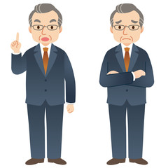 中年男性　ビジネス　表情ポーズ