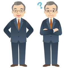 中年男性　ビジネス　表情ポーズ