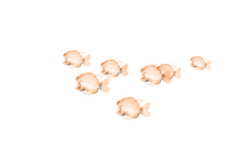 Creative Illustration and Innovative Art: Water Color Style School of Fishes. Realistic Fantastic Cartoon Style Artwork Scene, Wallpaper, Story Background, Card Design
