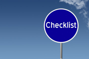 sign with text Checklist