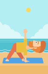 Man practicing yoga.