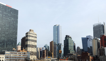 Fototapeta na wymiar New York skyline office buildings