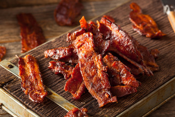 Homemade Dried Barbecue Bacon Jerky