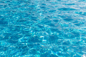 Background of rippled pattern of clean water in a blue swimming