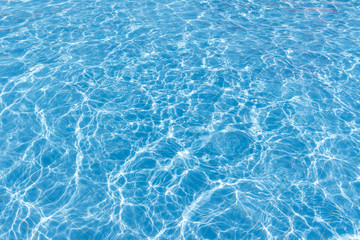 Background of rippled pattern of clean water in a blue swimming