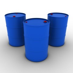 Blue Barrels Background 3D Illustration