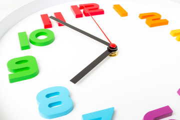 Clock or time abstract background,Close up of modern clock.